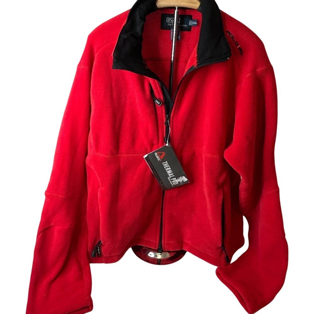 NWT Polo Ralph Lauren Red fleece full zip Polartec Thermal Pro Tag sz mens xxl
